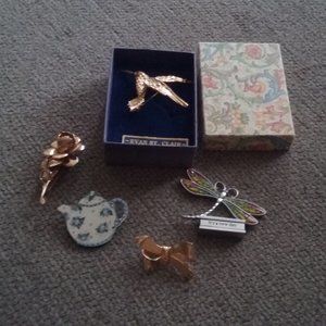Variety of Vintage Pins/Brooches + Dragonfly GANZ
